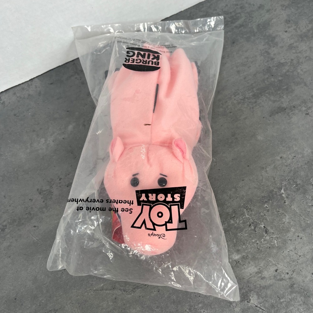 Burger‎ King Toy Story Hamm Plush Pink Pig Piggy Bank 1995 Vintage Collectible